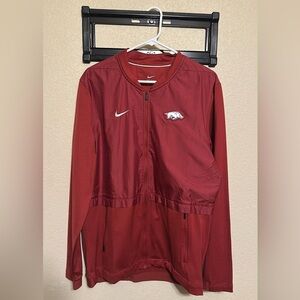 Nike Mens Razorbacks Quarter Zip Varsity Jacket